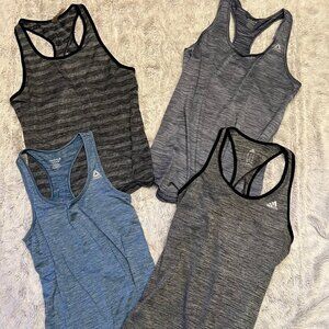 Lot of 4 Workout Tanks Size Small, Reebok, Adidas, Cascadia